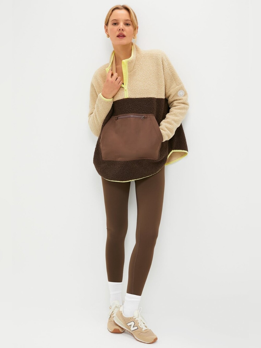 {Tnuck Sport} Brown Fleece Cady Quarter Zip - SIZE XS - Picture 5 of 16